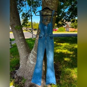 Open back denim jumper